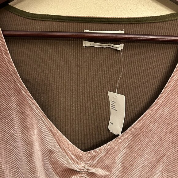 NWT Urban Outfitters Paradox Ruched Cropped Long Sleeve Top Mauve Pink Sz Large - Picture 6 of 13